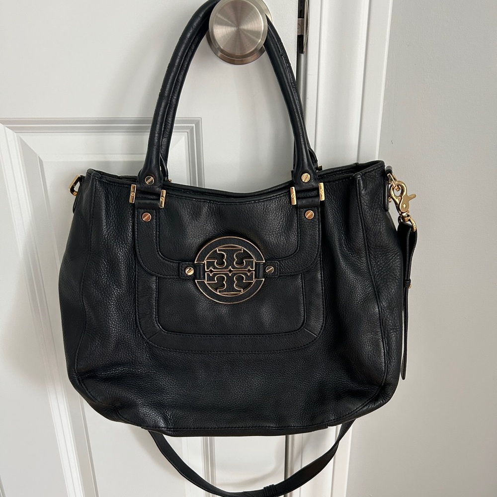 Tory Burch black leather hobo crossbody